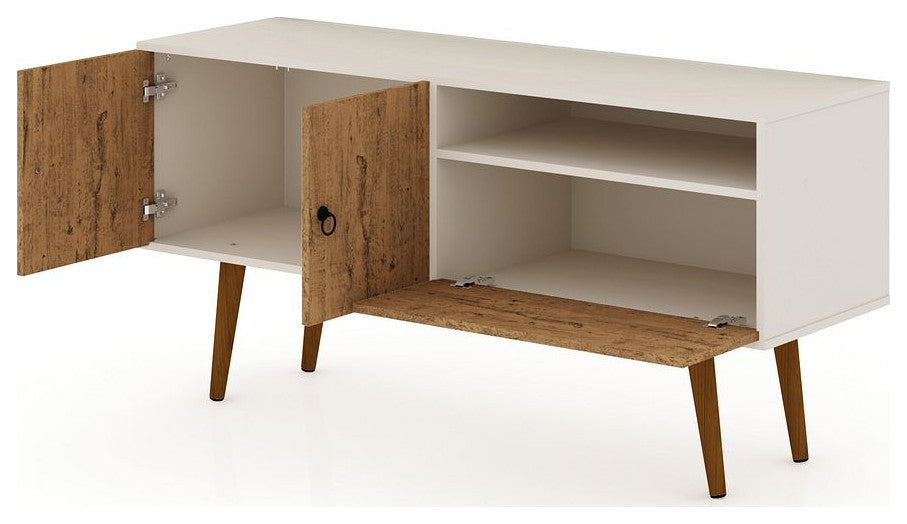 Tribeca 53.94 TV Stand in Off White and Nature