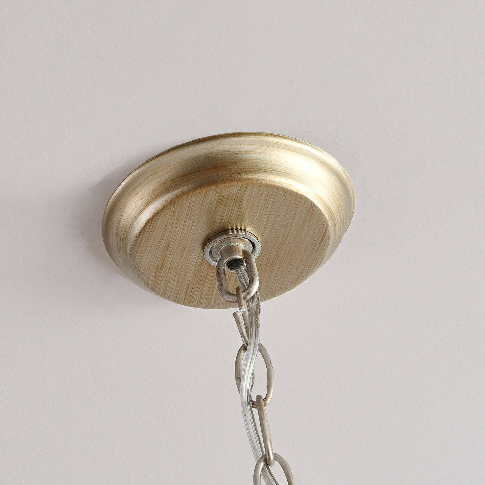 Eva Brushed Champagne Silver 5-light Chandelier