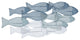 Contemporary Blue Ombre Metal Fish Wall D"cor