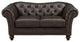 Mona Leather Craft Loveseat, Dark Brown