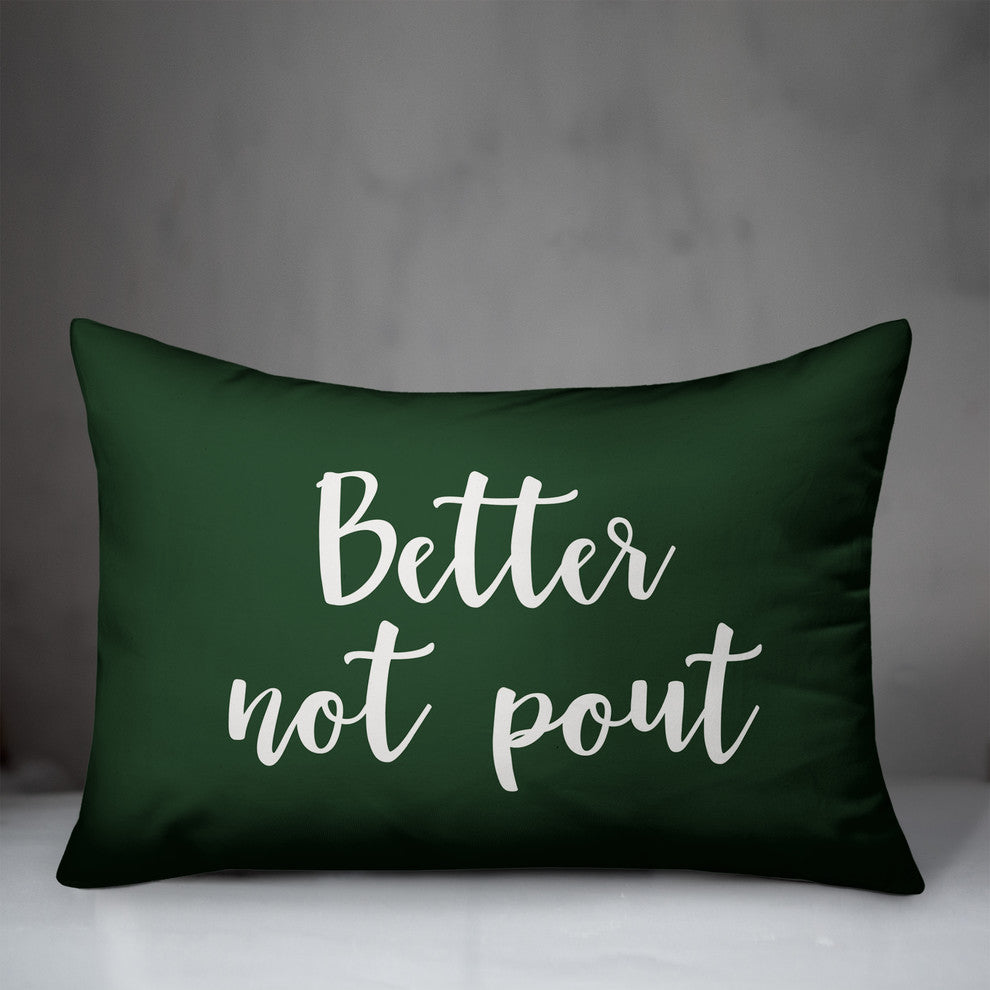 Better Not Pout, Dark Green 14x20 Lumbar Pillow