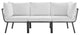 Riverside 3 Piece Outdoor Patio Aluminum Sectional Sofa Set - Gray White