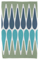 30x60" Multi Colored Prints, Geometric Print Beach Towel, Green And Blue