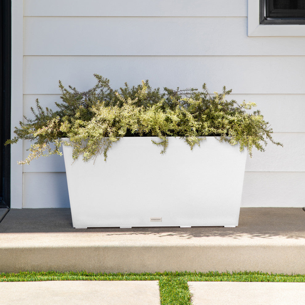 Midori Trough Planter, White, 31 Inch, 1 Pack