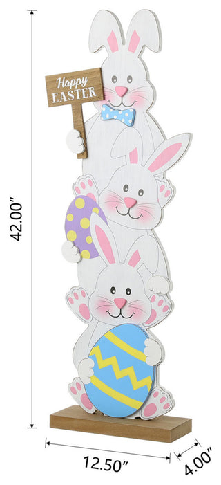 30.75'' Wooden Easter Stacked Bunny Porch Decor