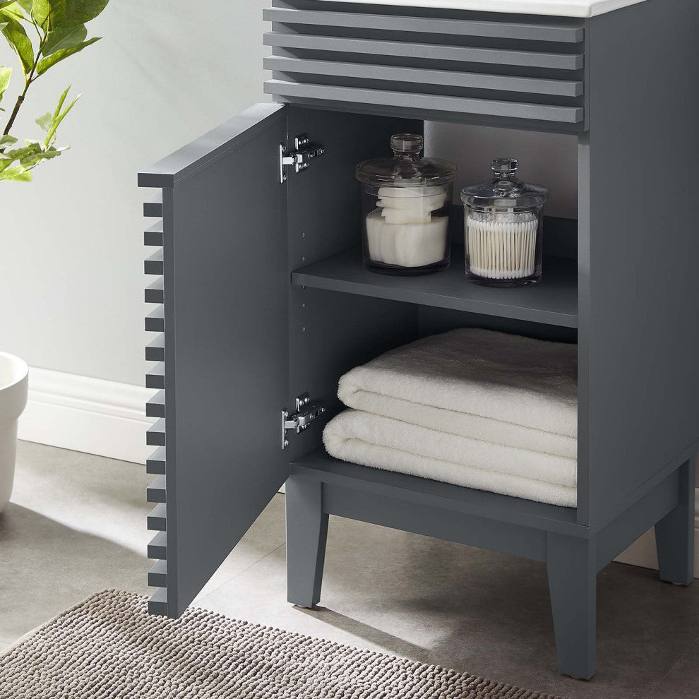 Render 18" Bathroom Vanity Cabinet, Gray White