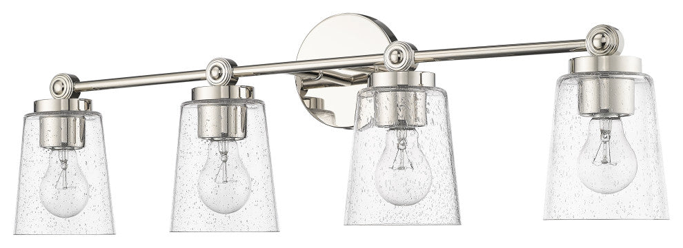 4 Light 30.5 in. Polished Nickel Vanity Light