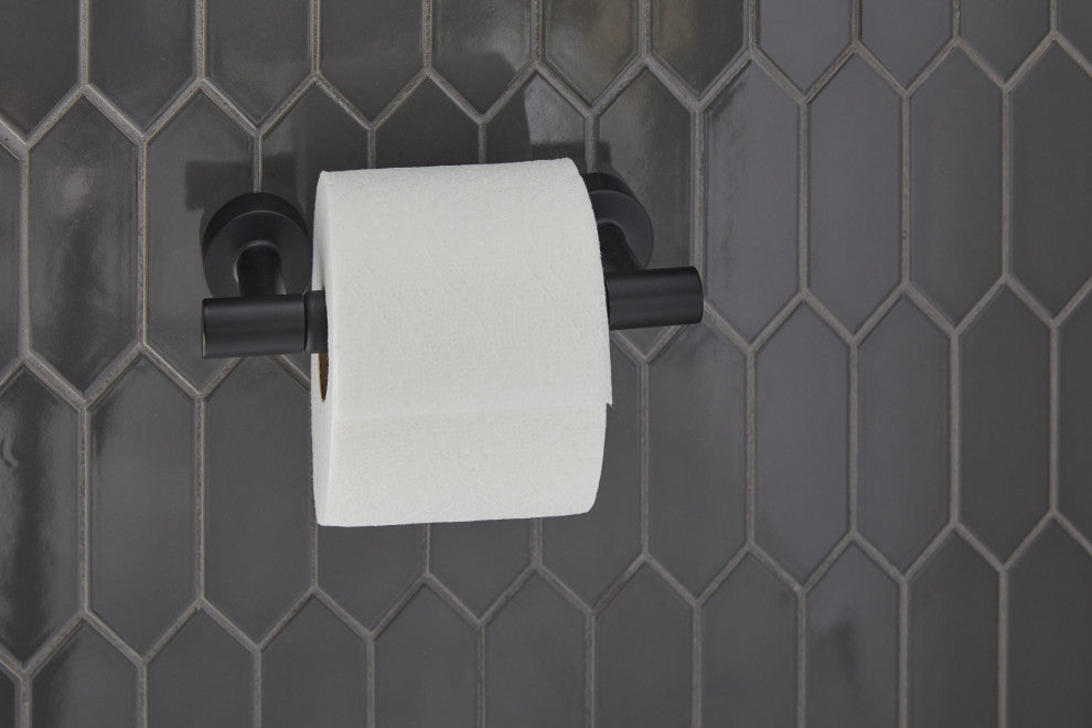 Parma Double-Post Toilet Paper Holder, Satin Black