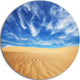 Desert With Exotic Blue Sky Over, Landscape Disc Metal Artwork, 36"