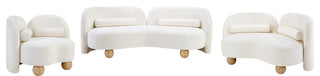 Daphne Upholstered Chair/Loveseat/Sofa, Cream, Chenille Fabric, Loveseat