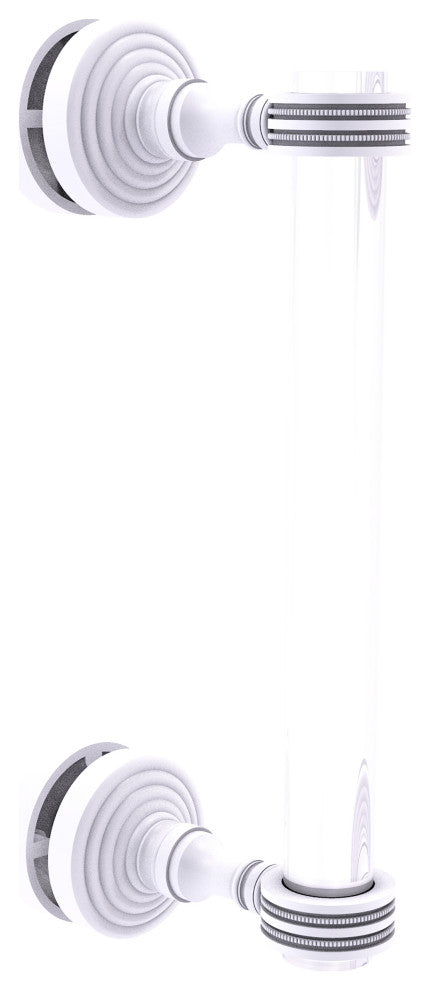 Pacific Grove 8" Dotted Accent Single Side Shower Door Pull, Matte White