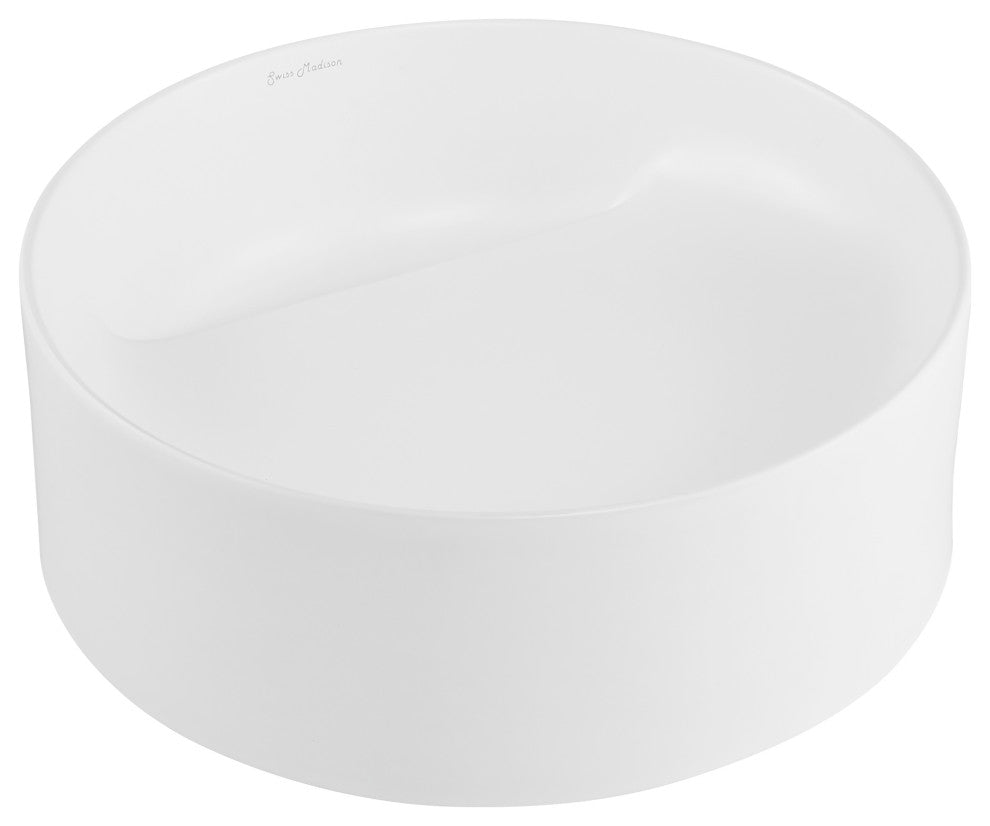 Beau 16.5" Round Vessel Bathroom Sink, Matte White
