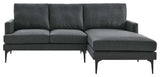 Modway Evermore Right-Facing Metal and Upholstered Fabric Sectional Sofa - Gray