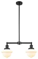 Small Oxford 2-Light Chandelier, Matte Black, Matte White