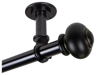 Dani Ceiling 1" Curtain Rod/Room Divider, Black, 28-48"