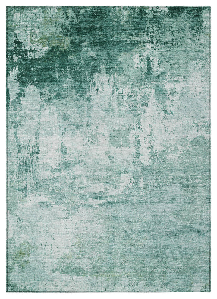 Machine Washable Indoor/Outdoor Chantille ACN1766 Aqua 3' x 5' Rug