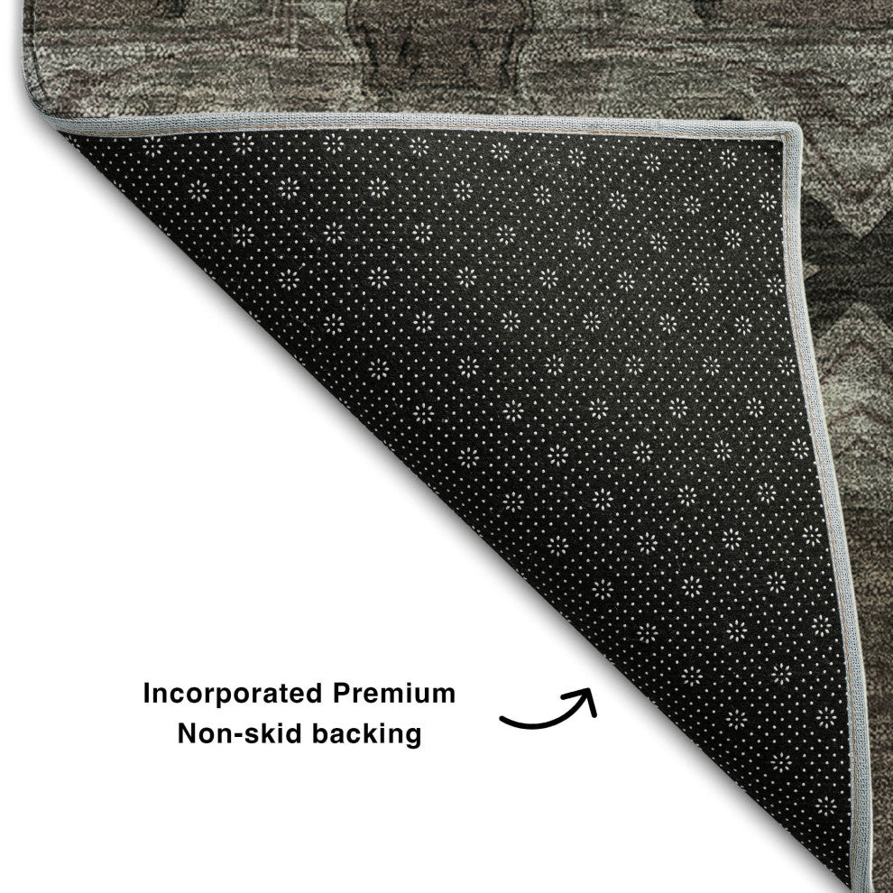 Premium Machine Washable Mayfield AMF564 Gray 2'3" x 7'6" Runner Rug