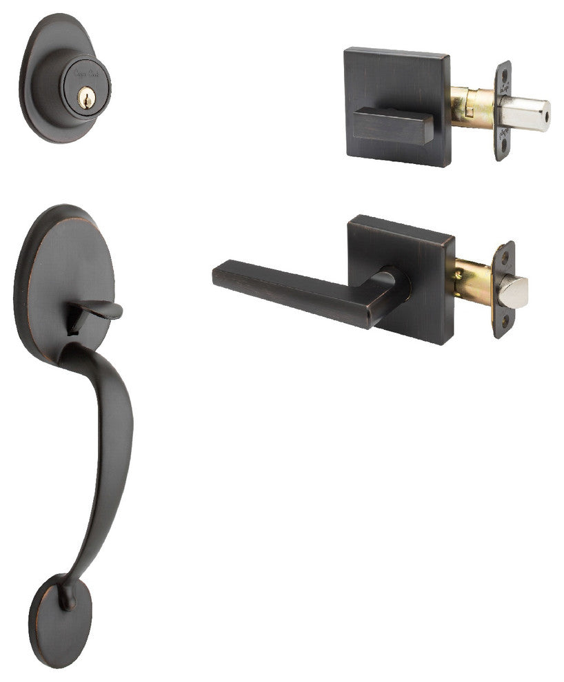 Active Handle Set, Verona Lever Interior Trim, Tuscan Bronze