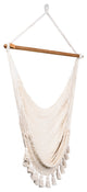 Boho Natural Cotton Hammock Swing With Tassels