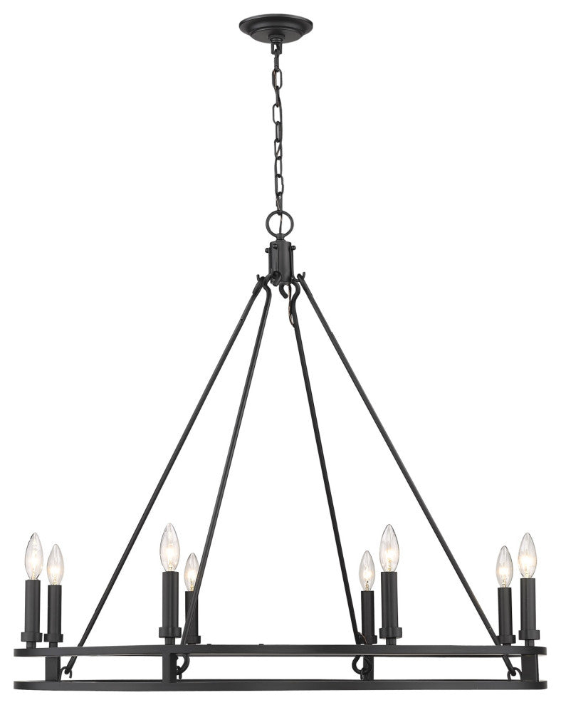 Z-Lite 4005-8 Dennison 8 Light 36"W Ring Chandelier - Matte Black