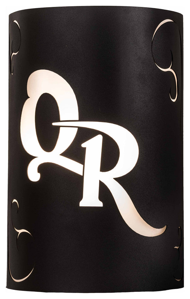 10 Wide Personalized QR Monogram Wall Sconce
