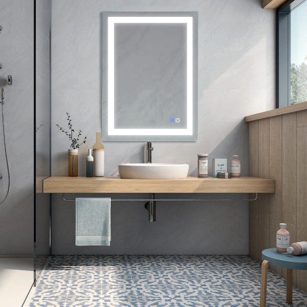 28x36" Rectangular Frameless Wall Mounted LED Bathroom Vanity Mirror
