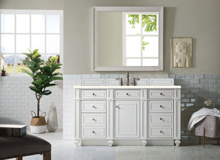 Bristol 60" Single Vanity Bright White, Eternal Marfil Quartz