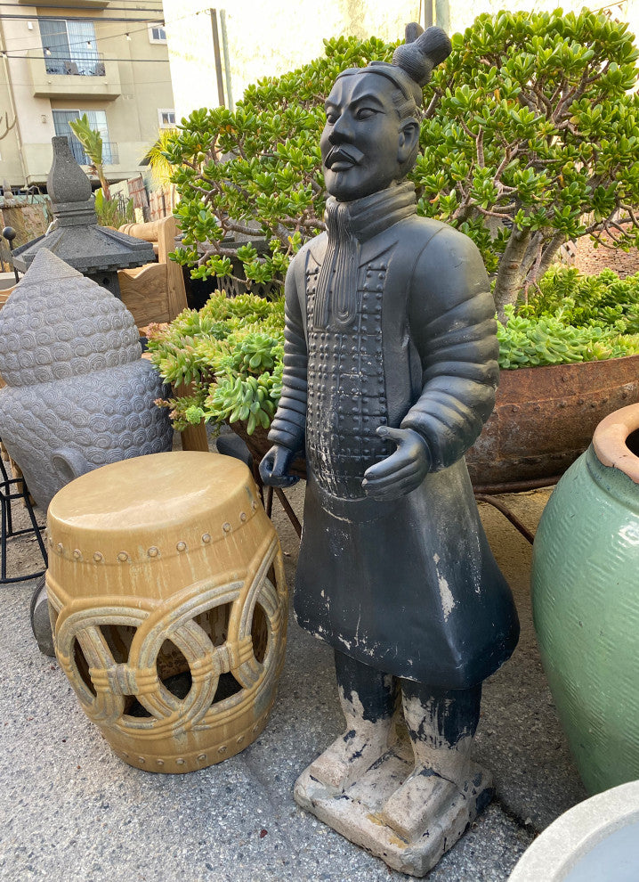 Blackened Terra Cotta Warrior Statue