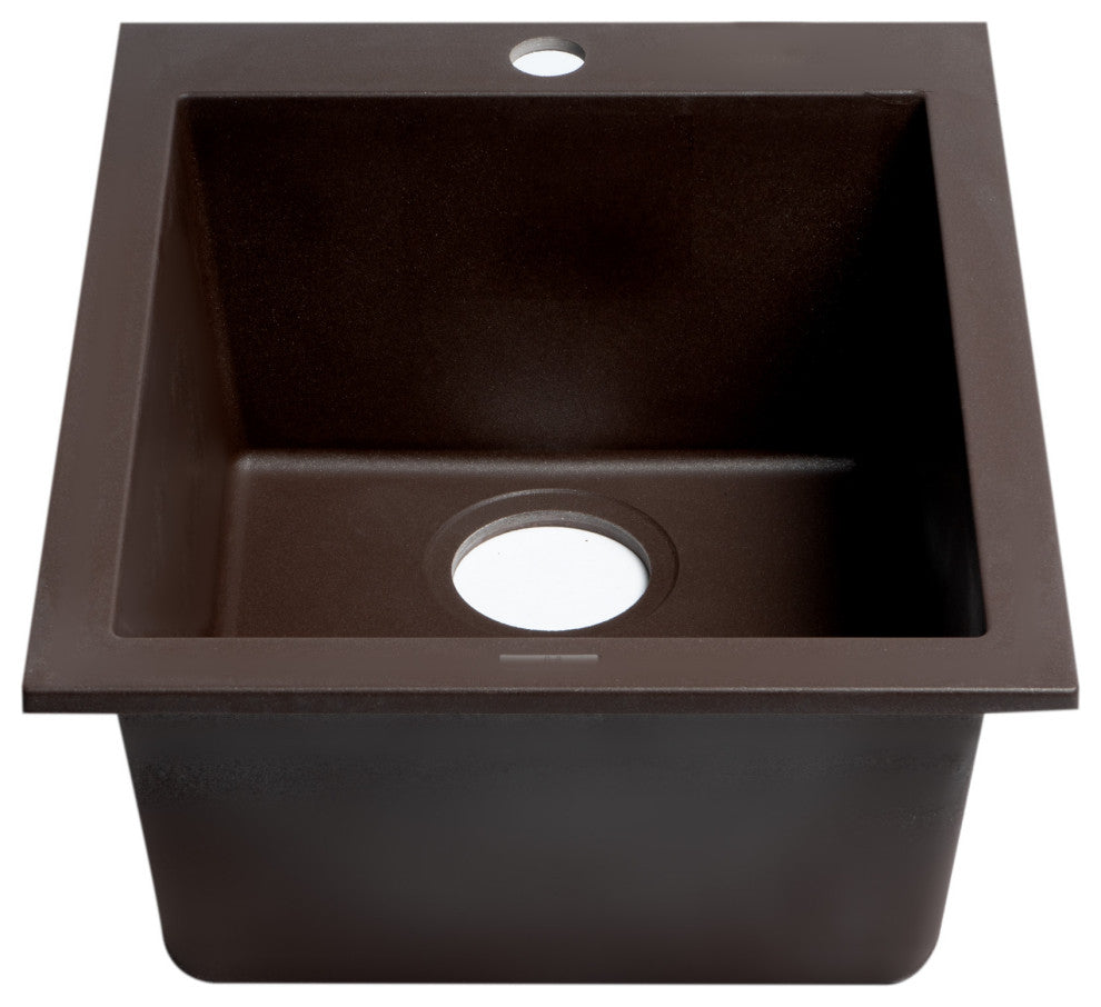 Ab1720Di-C Chocolate 17" Drop, Rectangular Granite Composite Kitchen Prep Sink
