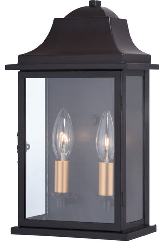 Bristol 7.5"W Outdoor Wall Light Oil Burnished Bronze With Light Gold