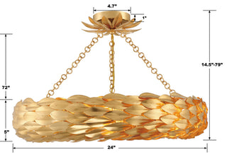 Crystorama Lighting Group 536_CEILING Broche 6 Light 24"W - Matte White
