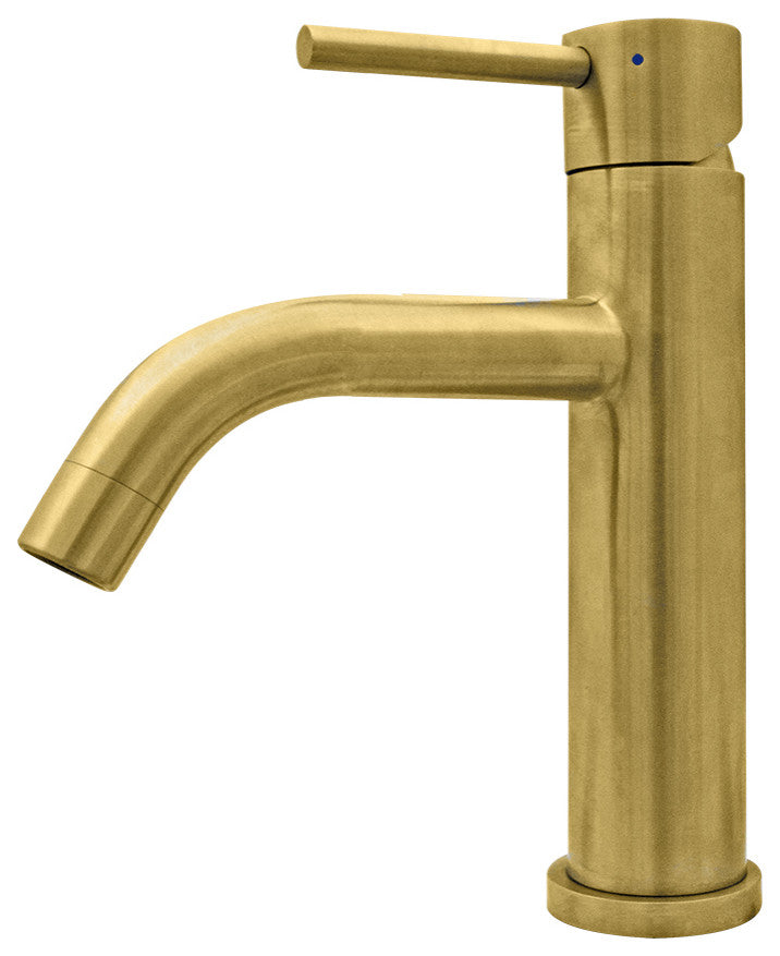 Whitehaus WHS8601-SB-B Waterhaus Stainless Steel Lavatory Faucet, Brass Finish