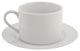 Classic White Can Cup and Saucer, Set of 6