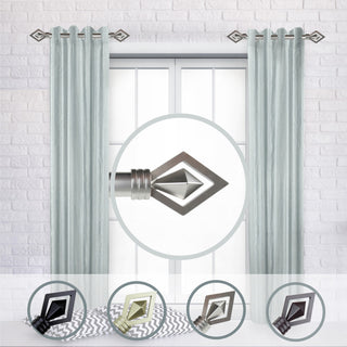 Lance Side Curtain Rods 12-20", Satin Nickel