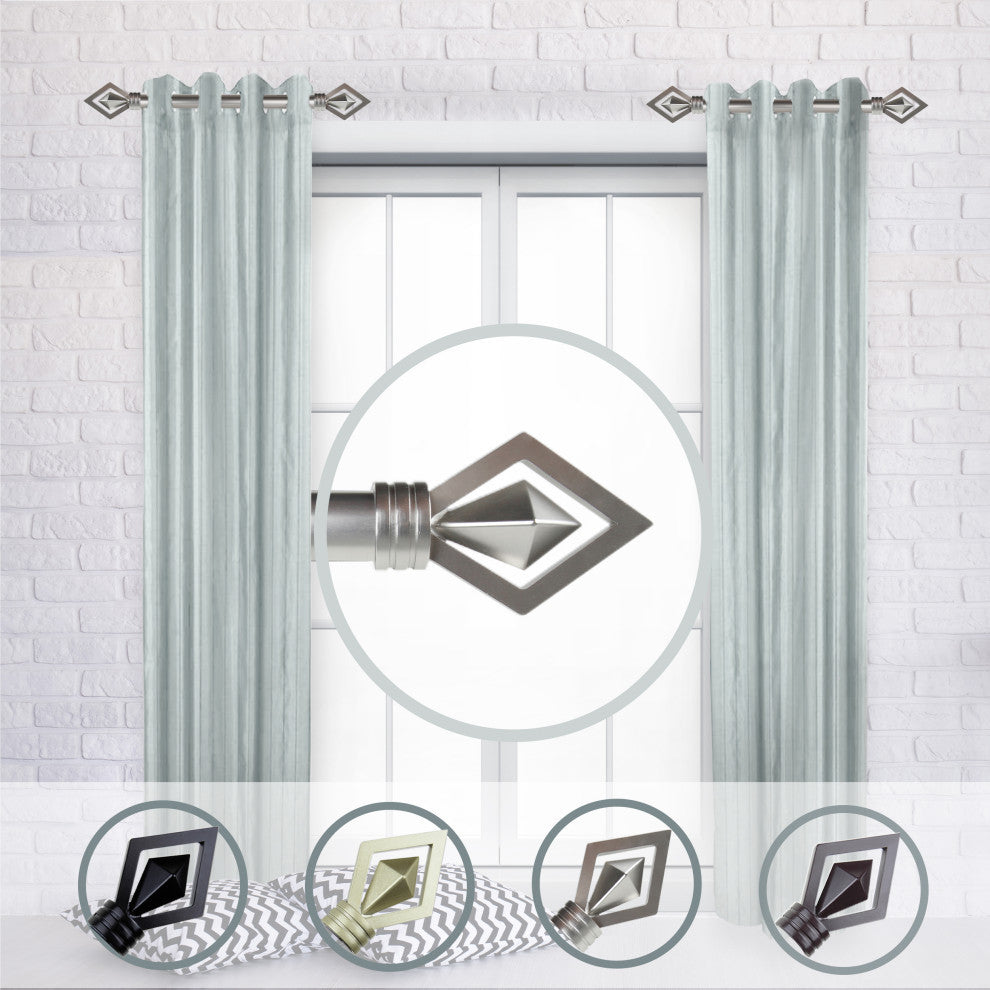 Lance Side Curtain Rods 12-20", Satin Nickel