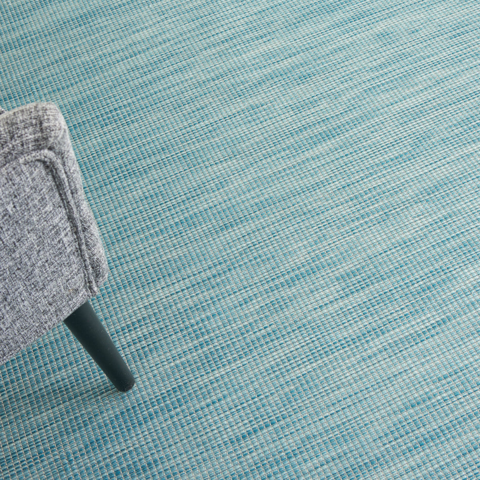 Nourison Positano Contemporary Area Rug, Aqua, 10'x14'