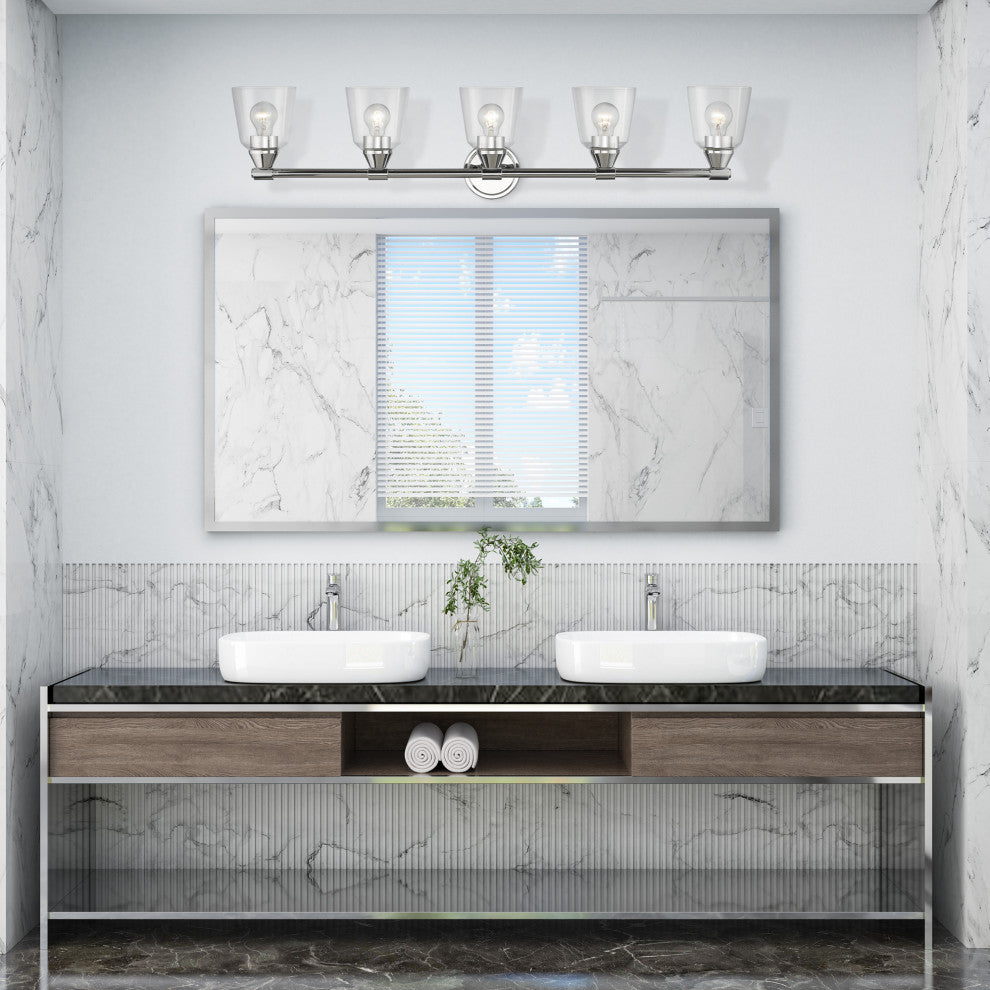 Catania 5-Light Polished Chrome Large Vanity Sconce
