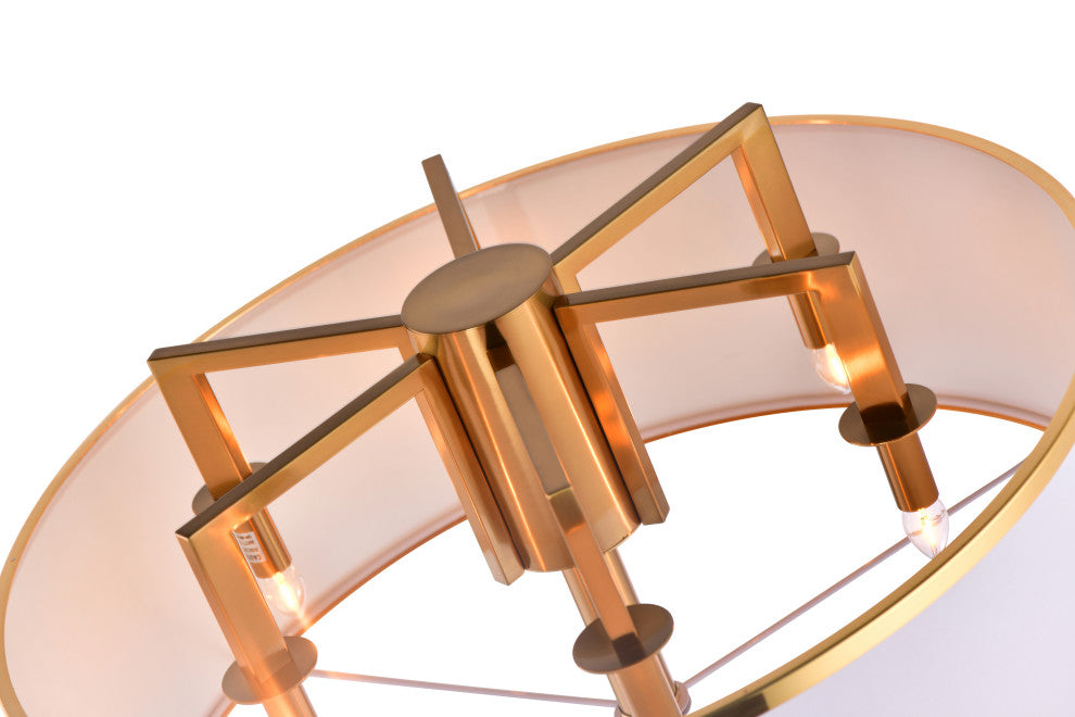Lazzur Vesle 6 Light 24" Satin Gold Pendant