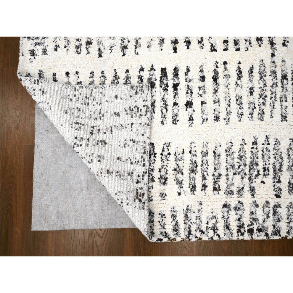 White Heat Modern Design Wool Hand Knotted Oversized Oriental Rug 12'1"x17'9"