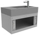 CastelloUSA Amazon 30" Left Wall Mounted Bathroom Vanity Set, Gray, Gray Top, Chrome Handles