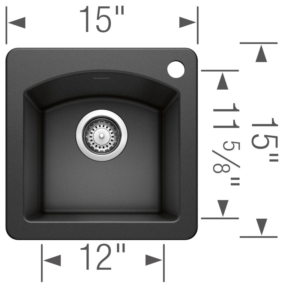 Blanco 440205 Diamond 15" Drop-In or Undermount Single Basin - Soft White