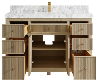 Sonoma Oak 48 Single Sink Bath Vanity with 2" Carrara Marble