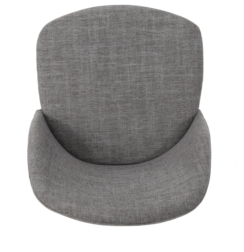 GDF Studio Anastasia Light Gray Fabric Dining Chairs, Set of 2