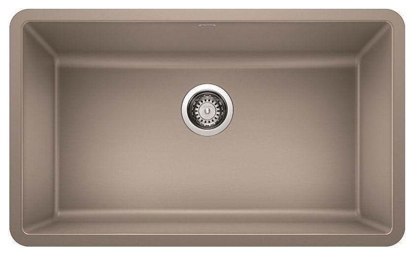 Blanco 442531 Precis 30"x18" Granite Single Bowl Kitchen Sink, Truffle