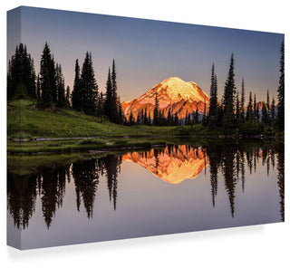 Pierre Leclerc 'Tipsoo Lake Sunrise' Canvas Art, 24"x16"