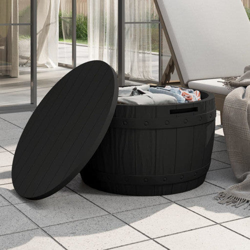 vidaXL Outdoor Storage Box Patio Furniture Storage Trunk Black Polypropylene