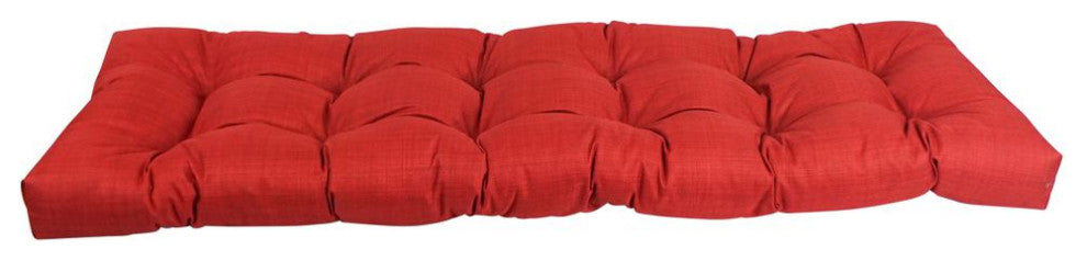 60-inch by 19-inch Tufted Solid Outdoor Spun Polyester Loveseat Cushion