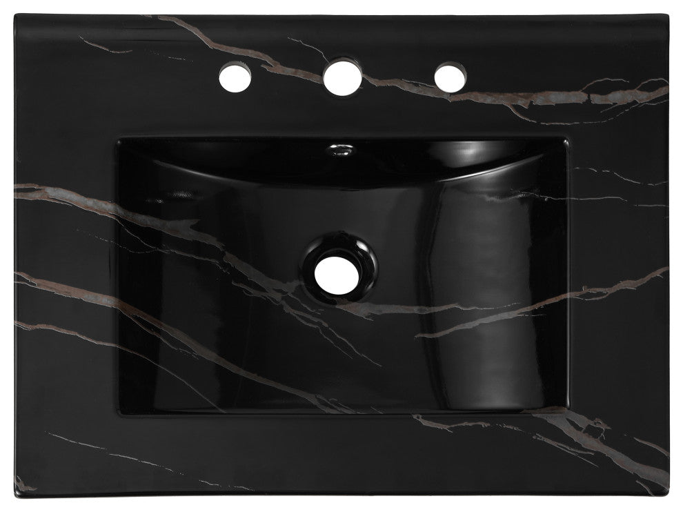 Ancillary 3-Hole Contemporary Rectangular Ceramic Single Sink Basin Vanity Top