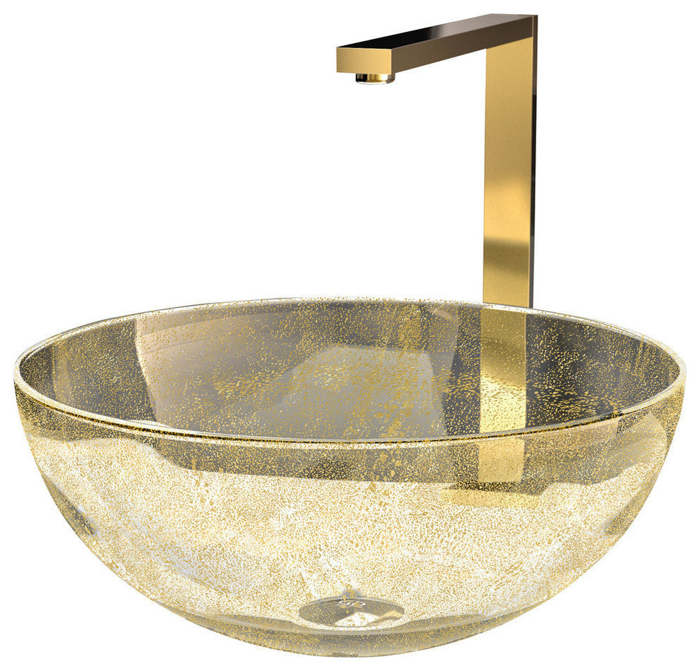 Laguna Calla Glass Vessel Sink, Gold