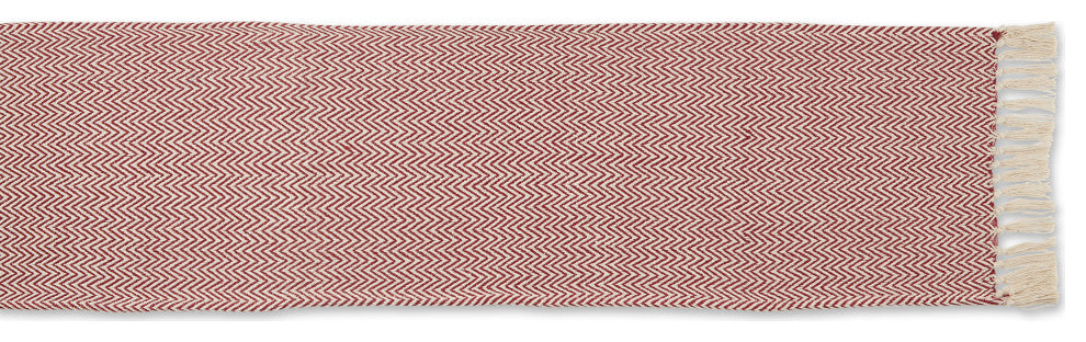 Barn Red Chevron Table Runner 15x108
